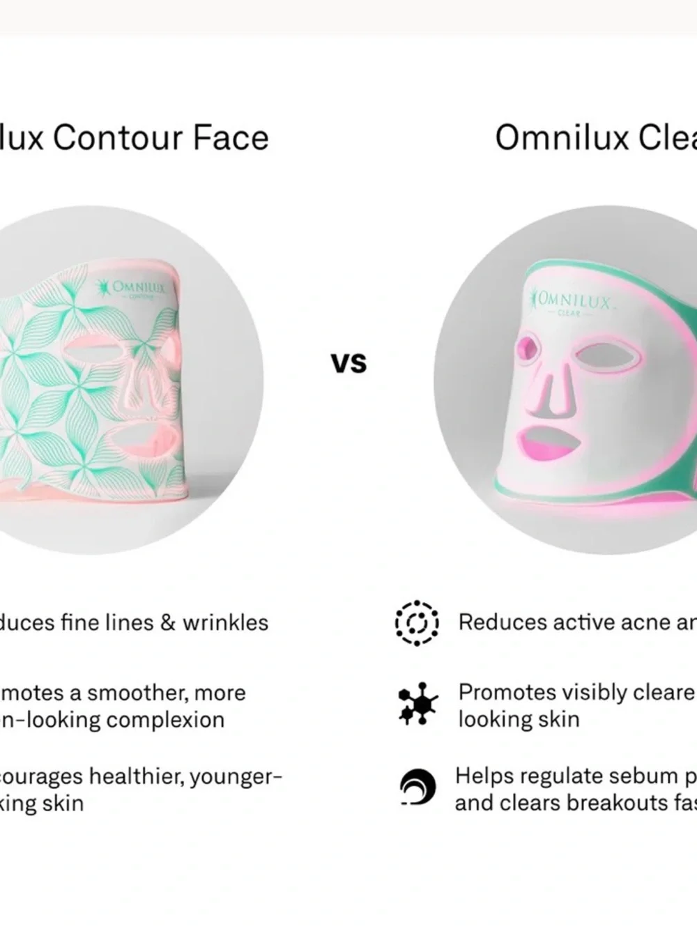 NIB Omnilux Contour Face LED Mask Device